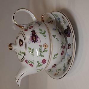 Adeline porcell Anafine tea for one set teacup and saucer and pot